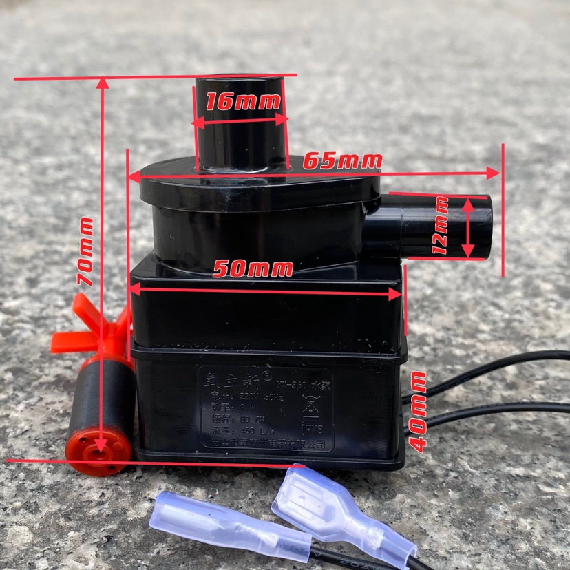 Bơm chìm cho quạt điều hòa, bể cá 220V9W 450L/h