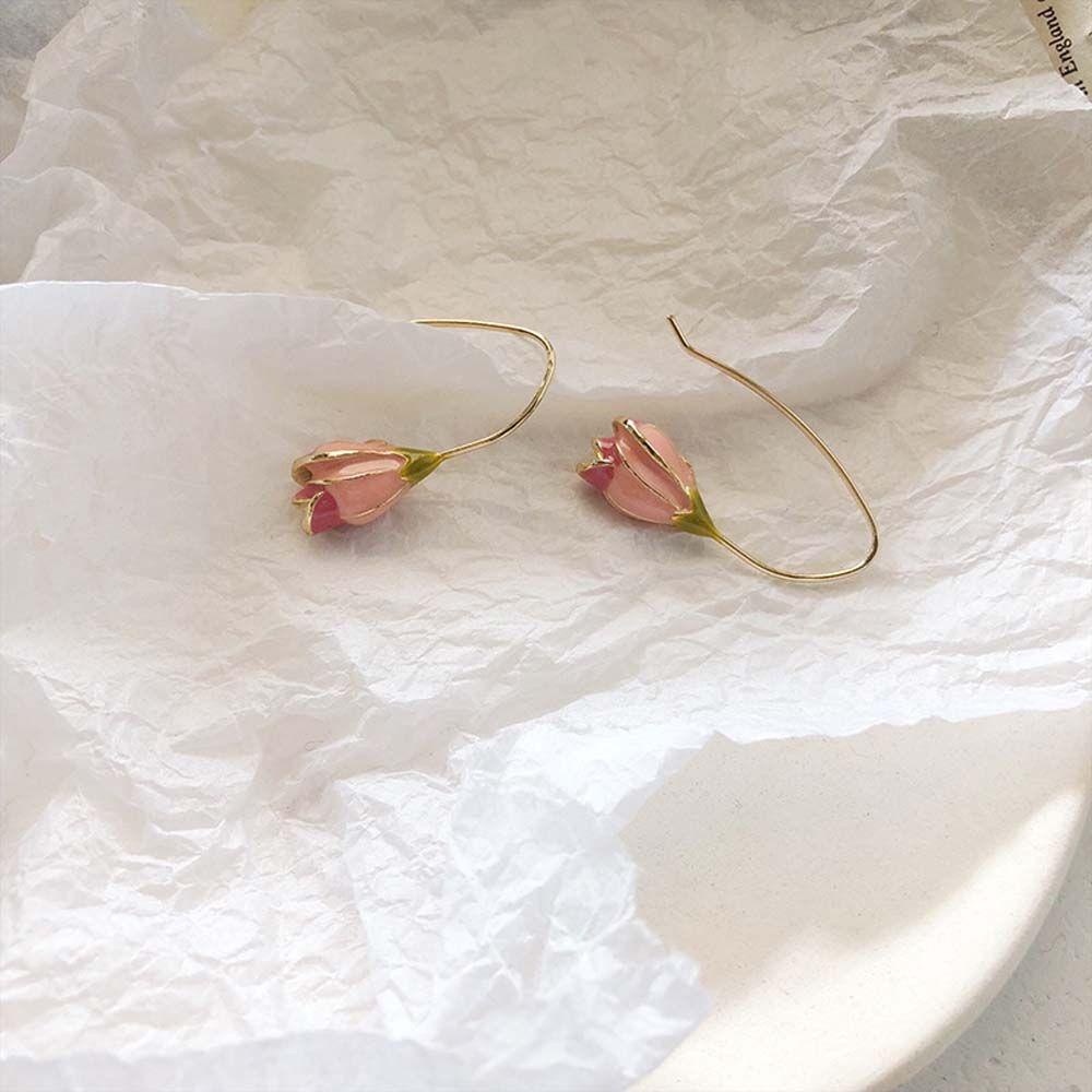 Hoa Tai Dáng Dài Hình Hoa Tulip Thời Trang