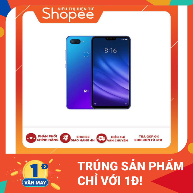 [Phiếu Vận May 1đ] Cơ hội trúng 1 Điện thoại Xiaomi Mi 8 Lite (4GB/64GB) -Hàng chính hãng DGW