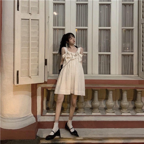 Ins Mùa Hè Mới Nơ Công Chúa Dây Treo Váy Phụ Nữ