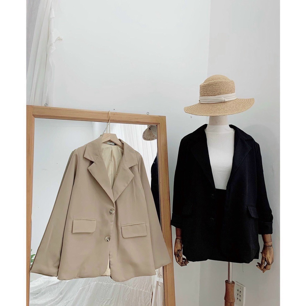 Áo Khoác Blazer Dài Tay PEONYB Nữ [FREESHIP] Vest thiết kế 2 khuy trẻ trung vintage, phong cách retro hàn quốc Ulzzang