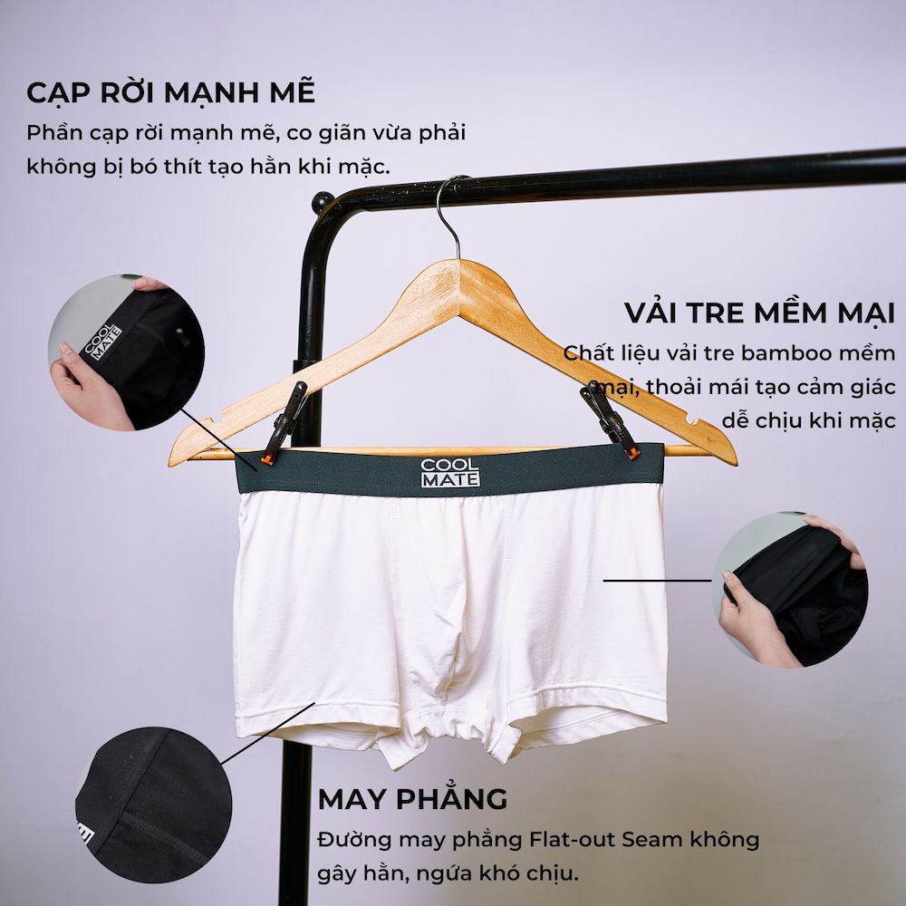 Combo 2 quần lót nam Trunk chất liệu Cotton và Bamboo kháng khuẩn thương hiệu Coolmate