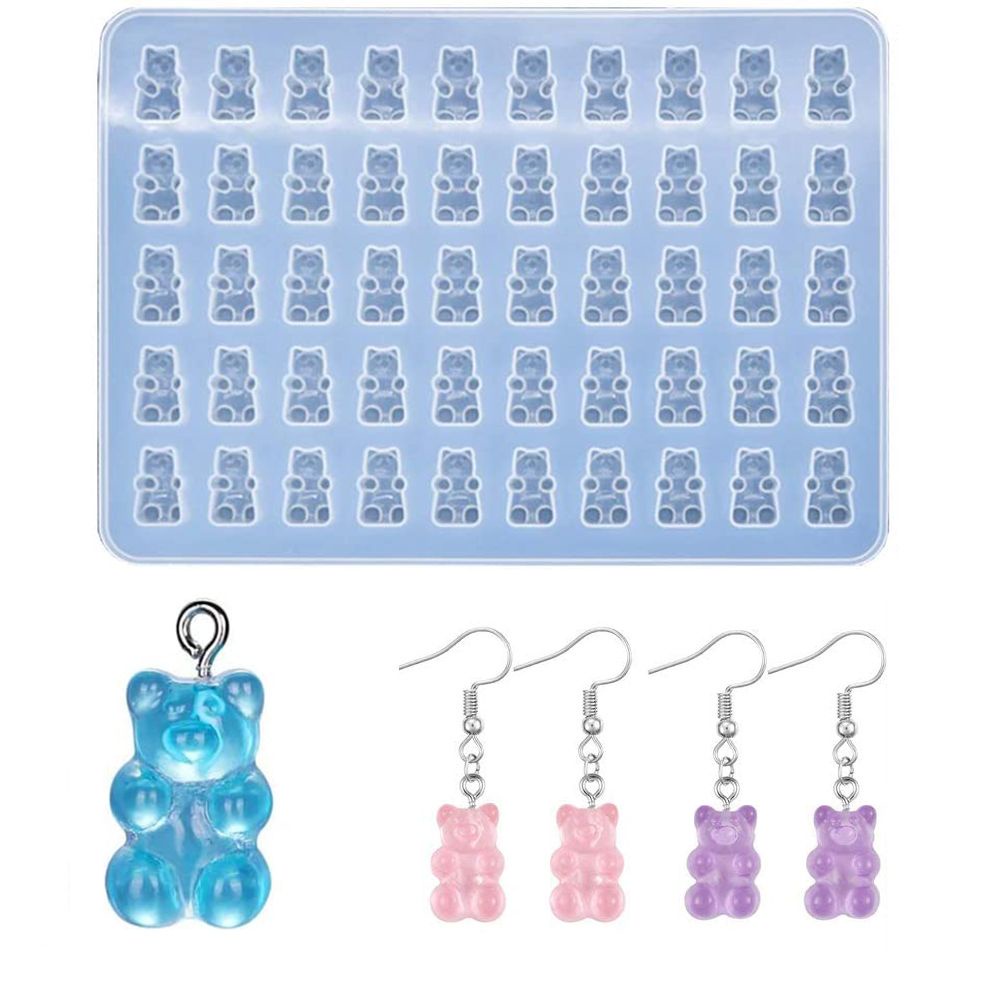 Khuôn Làm Mặt Trang Sức Bằng Resin Tiện Dụng|Khuôn Silicone Hình Chú Gấu Xinh Xắn Dùng Trang Trí Đồ Thủ Công