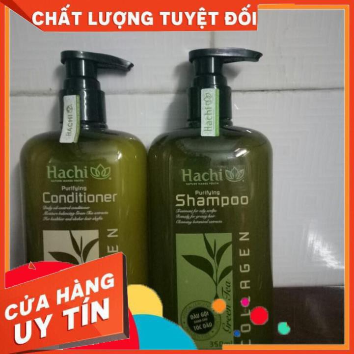 [1Gội +1Xã ] Cặp Dầu Gội & Dầu Xã Trà Xanh HACHI Dùng Cho Tóc Dầu Loại 350ml