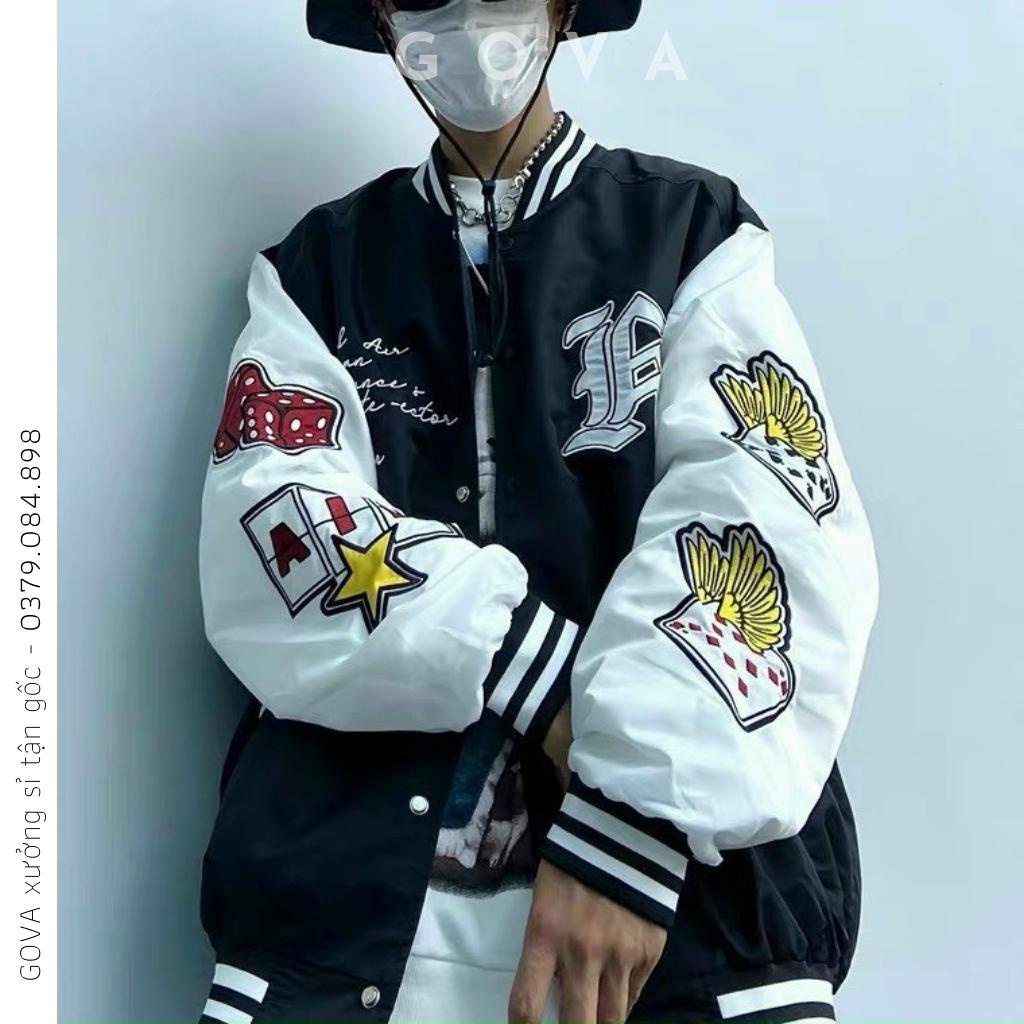 Áo khoác bomber dù THẦN BÀI nam nữ form rộng Unisex 2 lớp Chống Nắng Siêu Hot ulzzang Jacket Bomber GOVA