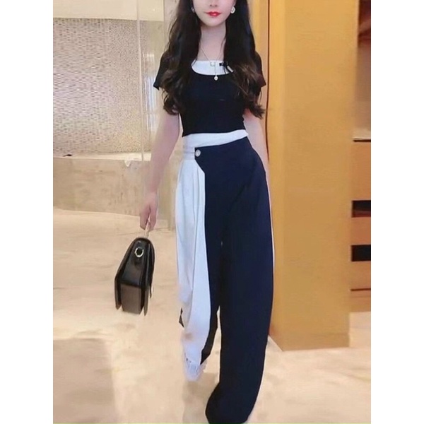 SÉT 3 MÓN QUẦN DUÔNG DÀI + ÁO CROP KIỂU