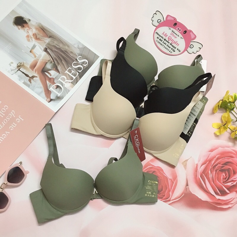 Áo lót nữ quả trơn mút độn kép có gọng, quả giọt nước giúp ôm ngực tròn đầy cho phái đẹp