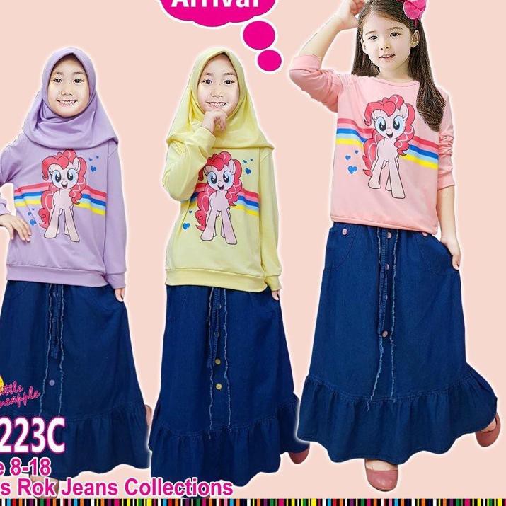 Set Quần Áo 223bc + Hijab Sz 6-11 Yrs Hình Quả Dứa Nhỏ