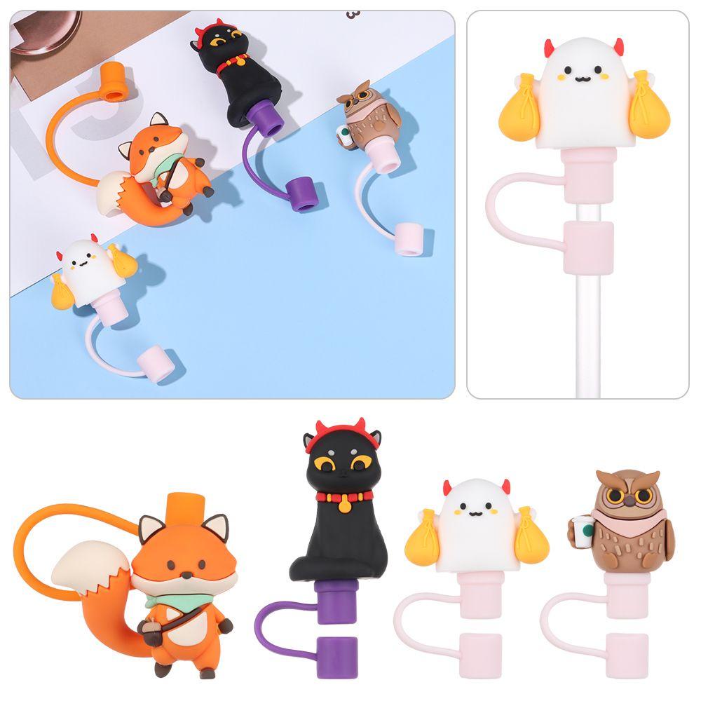 Bebetterm 1Pc Silicone Straw Dustproof Plug Drinkware Reusable Splash Proof Straw Tips Cover