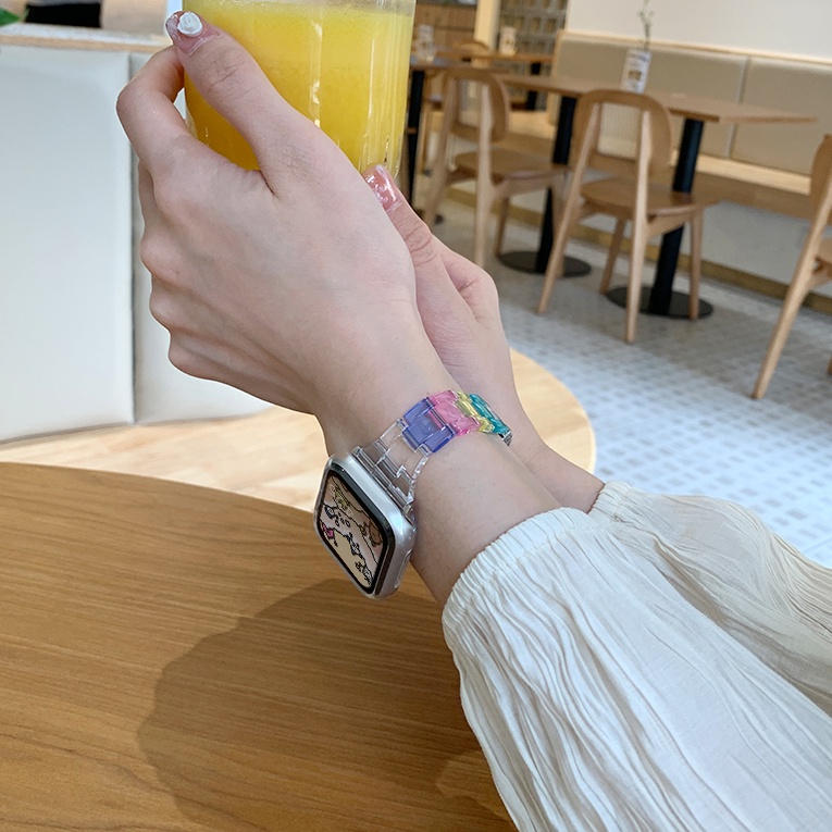 Dây Đeo Trong Suốt Cho Đồng Hồ Thông Minh Apple Watch 7 6 5 4 3 2 1 SE 45mm 42mm 41mm 38mm 40mm