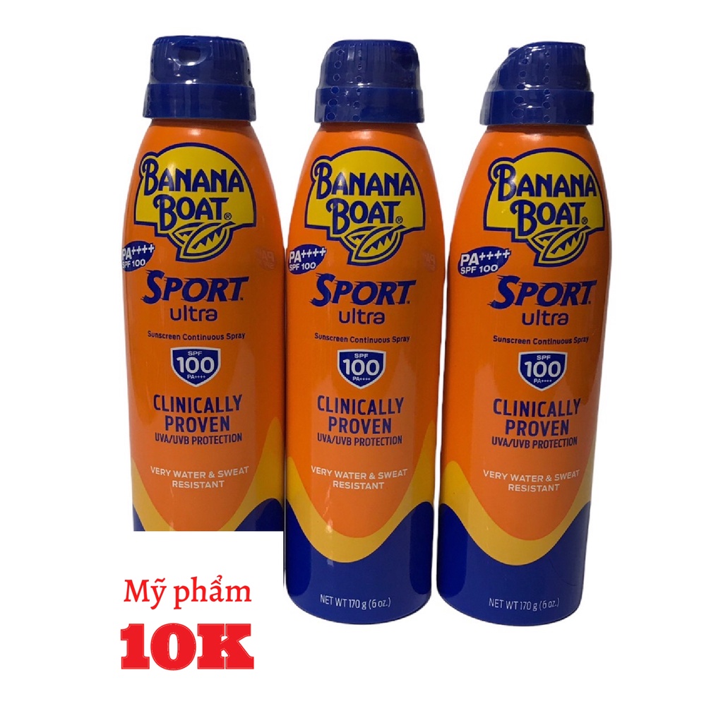 Bình xịt chống nắng Banana Boat Sport thể thao SPF100 170g PA++++ date 5/20240