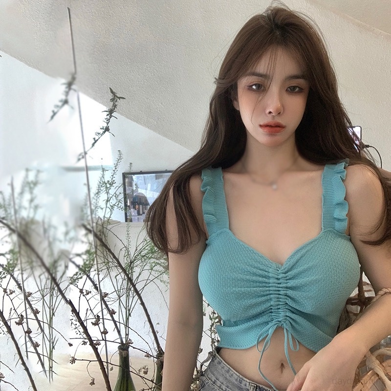Áo Croptop Dệt Kim Sát Nách Màu Sắc Thanh Lịch