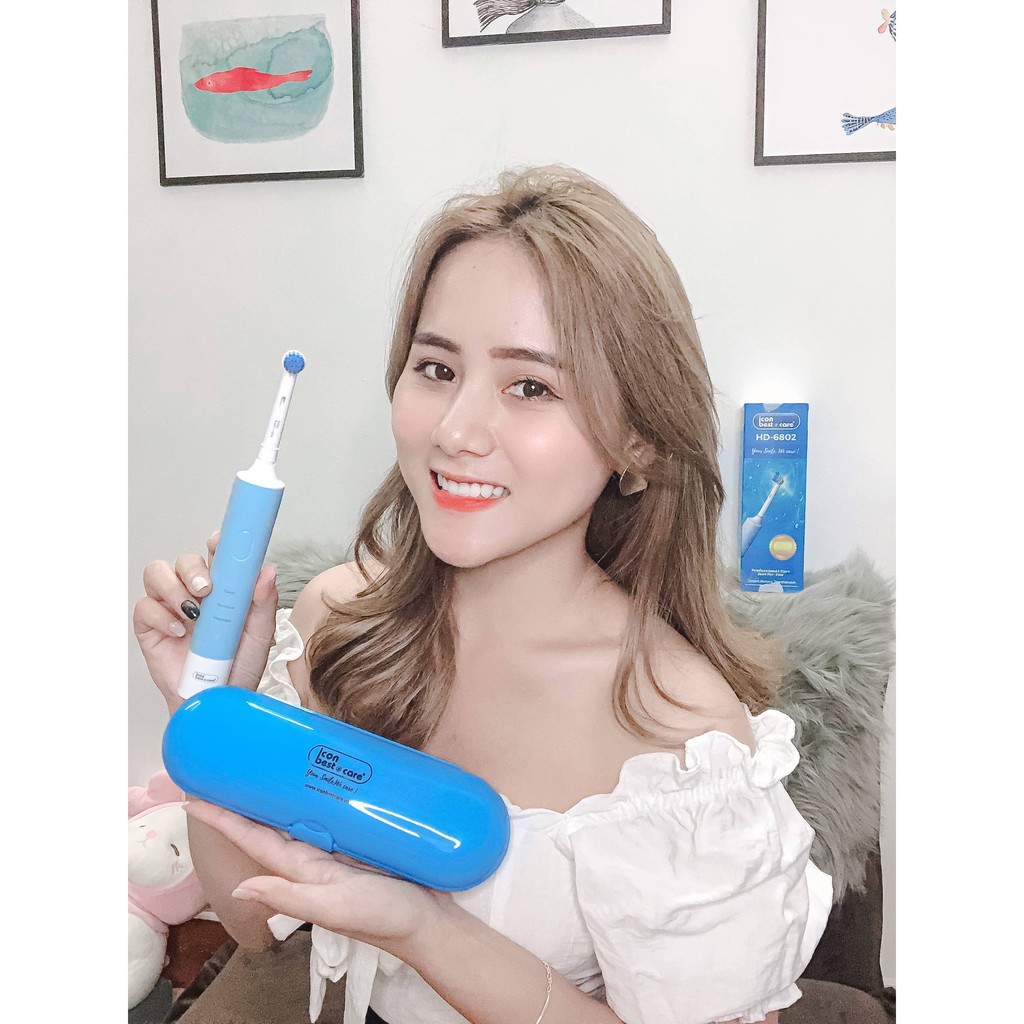 Bàn Chải Đánh Răng Điện iconbestcare HD-6802 ( màu xanh )⚡️Chính hãng⚡️Có bảo hành⚡️FreeShip⚡️