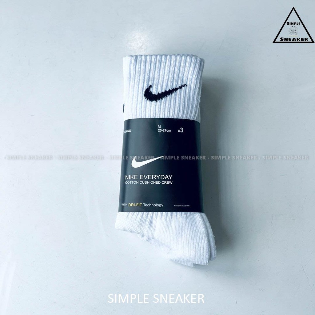 Pack 3 Đôi Vớ Nike Cổ Cao Dri-Fit 🔴FREESHIP🔴Tất Nike Unisex Chính Hãng - Chất Cotton Chơi Thể Thao - Chống Hôi Chân