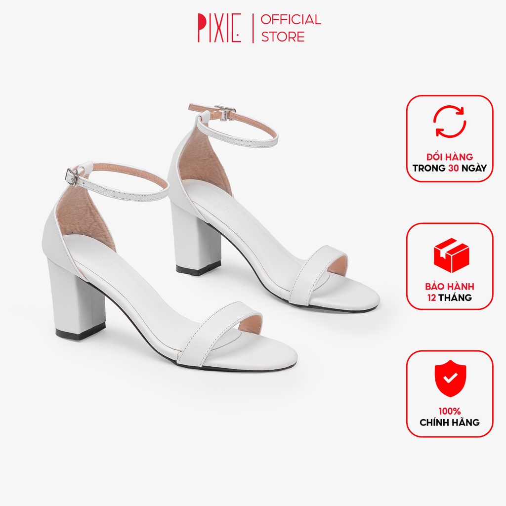 Giày Sandal Cao Gót 7cm Đế Vuông Pixie X848