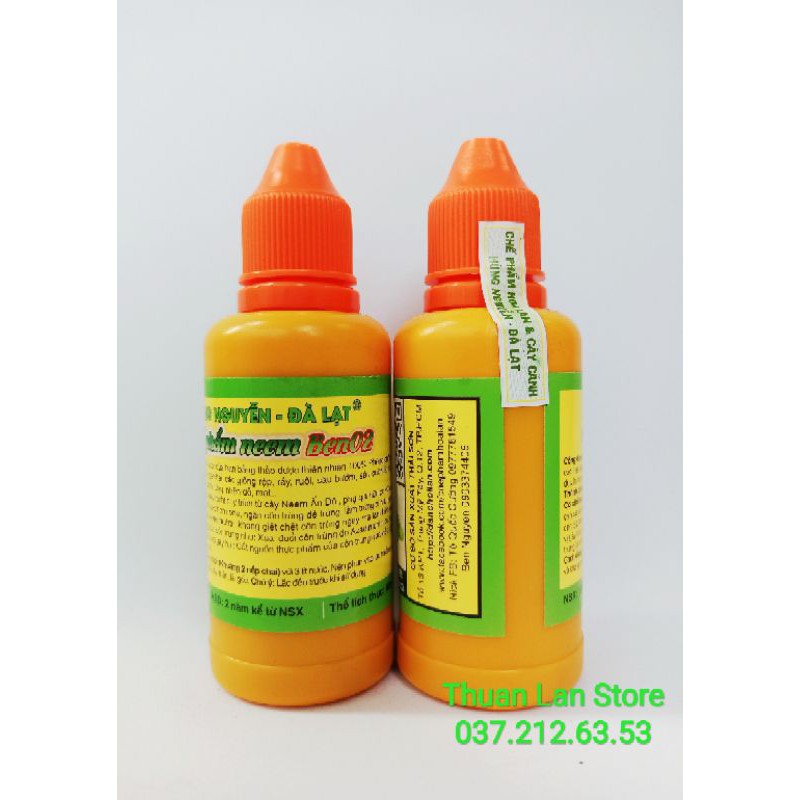 Chế Phẩm Hùng Nguyễn Neem Ben02 - Trừ Côn Trùng Thảo Mộc lọ 80ml