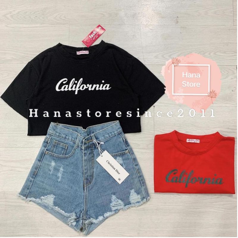 Áo croptop cộc tay dưới 53kg - California