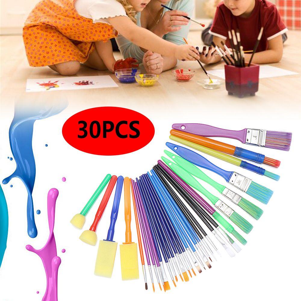 Set 1 / 30 Cọ Vẽ Tranh Sơn Dầu Sợi Nylon Mềm Mại Tiện Dụng