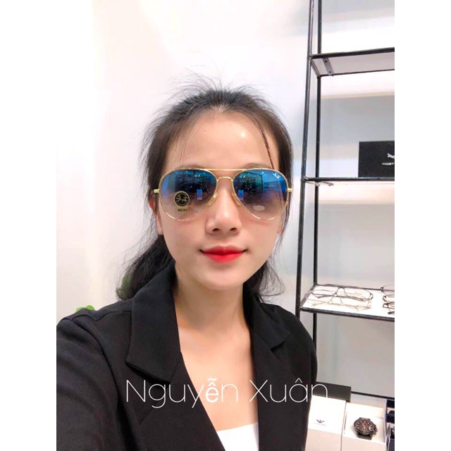  ❌GIÁ GỐC❌ [FULLBOX HÃNG] Mắt kính mát Nam Nữ  CẶP Rayban Aviator Classic XANH KHÓI CAO CẤP KIỂU PHI CÔNG  Hmã ER