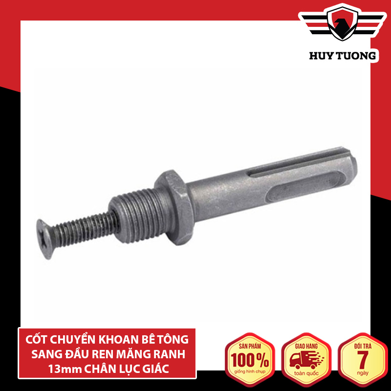 Cốt chuyển khoan bê tông sang đầu ren măng ranh 13mm chân lục giác cao cấp - Huy Tưởng