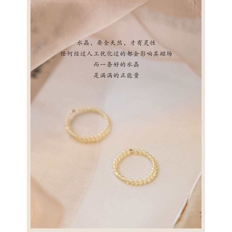 [Hàng Mới Về] Nhẫn Đính Hạt Citrine 2mm Thời Trang Xuân Hè Cho Nữ