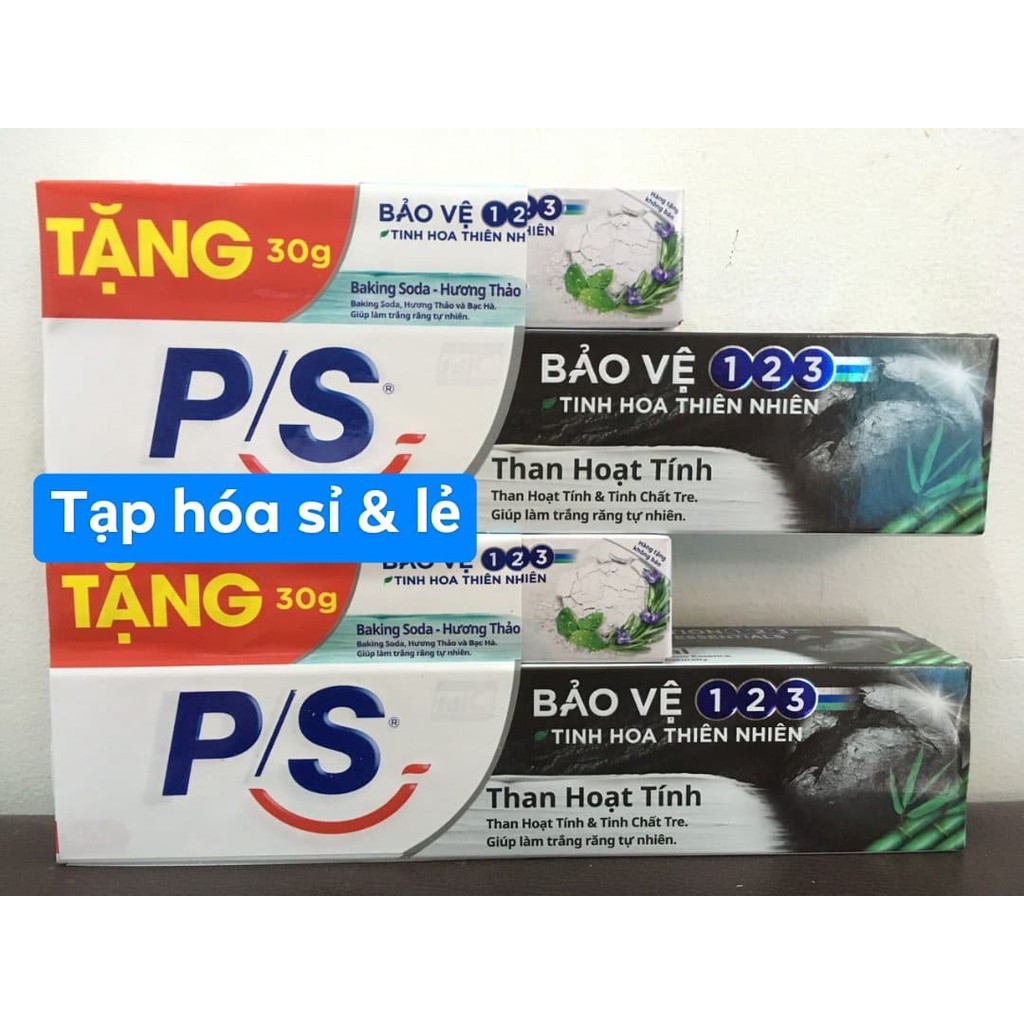 Kem đánh răng P/S Than Hoạt Tính 180g + tặng P/S 30g