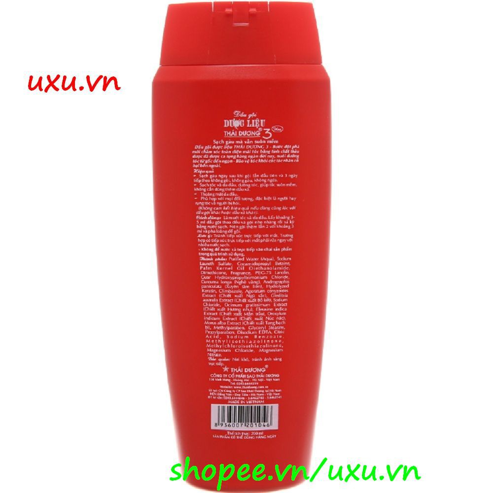 Dầu Gội Đầu 200Ml Dược Liệu Thái Dương 3 Hương Hoa, Với uxu.vn Tất Cả Là Chính Hãng.