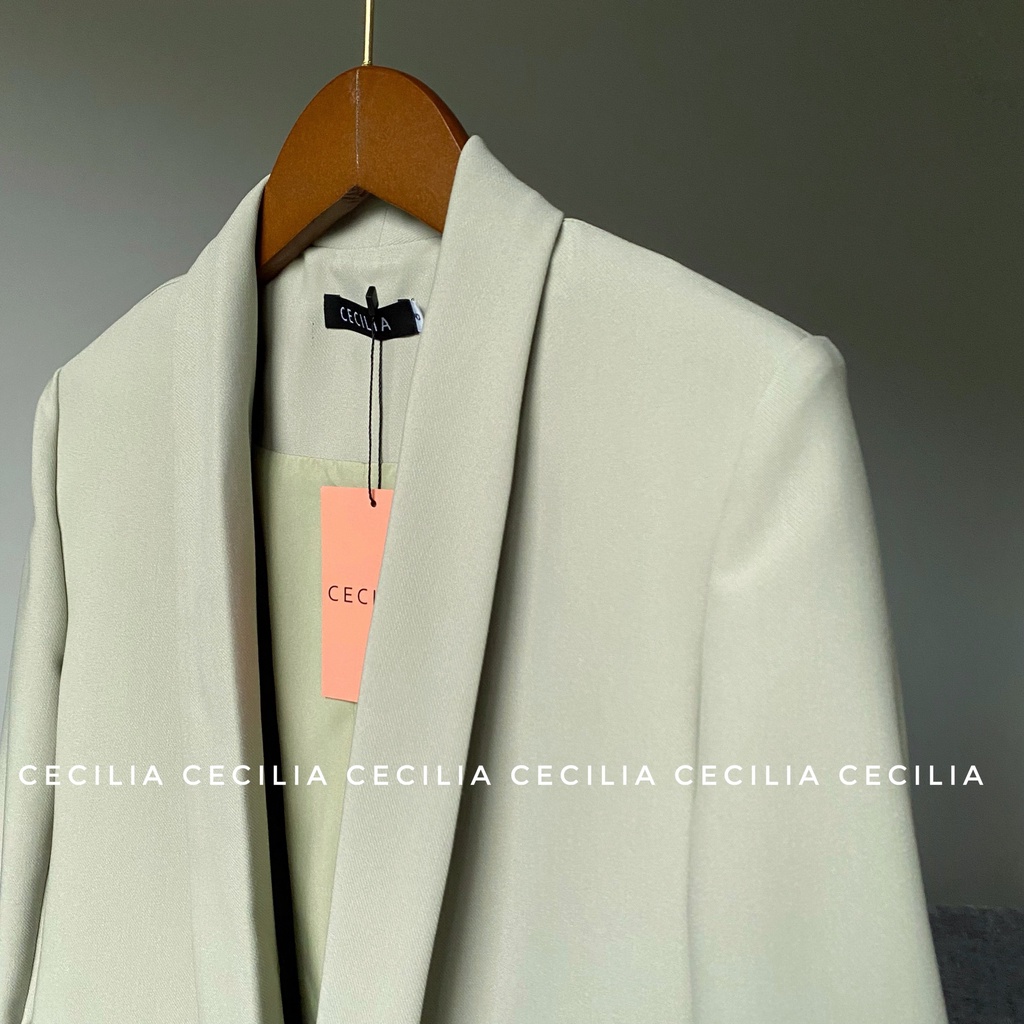 Áo blazer ESTELLE by CECILIA màu xanh bạc hà nhạt mint (ảnh thật chụp bởi CECILIA chuẩn màu  có ảnh feedback) | BigBuy360 - bigbuy360.vn