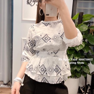 Áo bánh bèo hoạ tiết