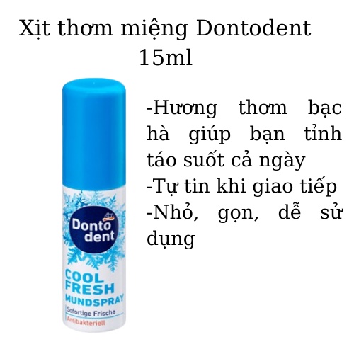 Xịt thơm miệng, kháng khuẩn Dontodent 15ml hàng Đức - Shop Dalavii