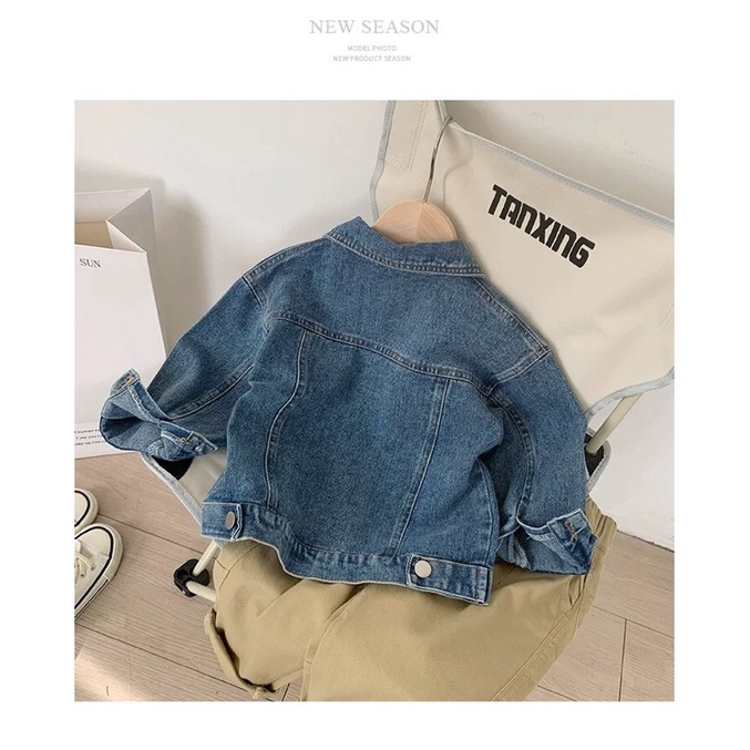 Áo khoác jean denim Hàn Quốc phù hợp bé trai bé gái size 80-120