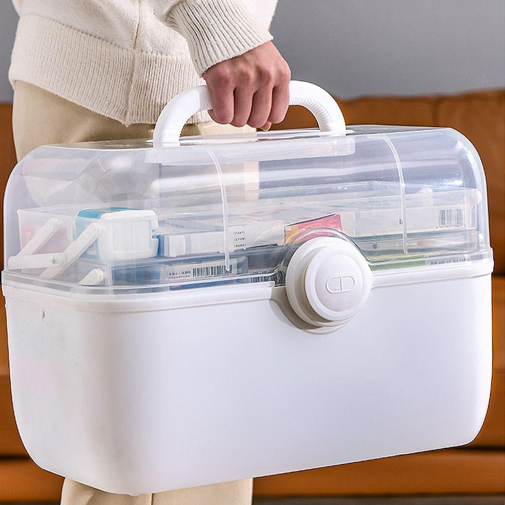 .Hộp Đựng Thuốc 3 Tầng Đa Năng Có Tay Cầm Tiện Lợi