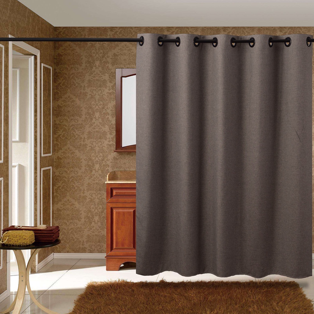 Large hole thickening linen waterproof shower curtain