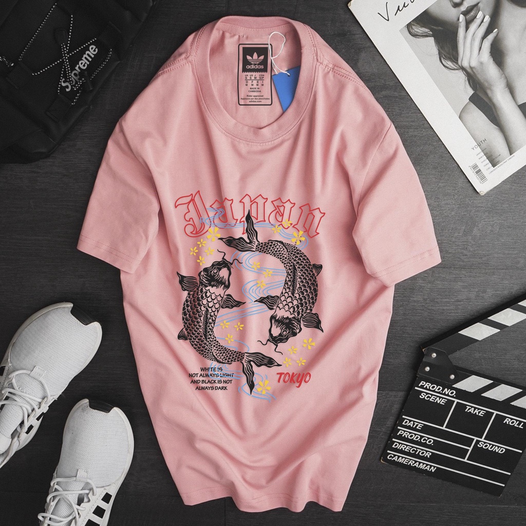 Áo thun nữ from rộng unisex, áo thun adidas nữ, áo phông adidas nam chính hãng, áo thun sài gòn màu hồng
