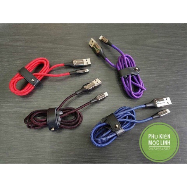 Cáp sạc tự ngắt có đèn Led Baseus C-shape chính hãng cho Iphone Ipad