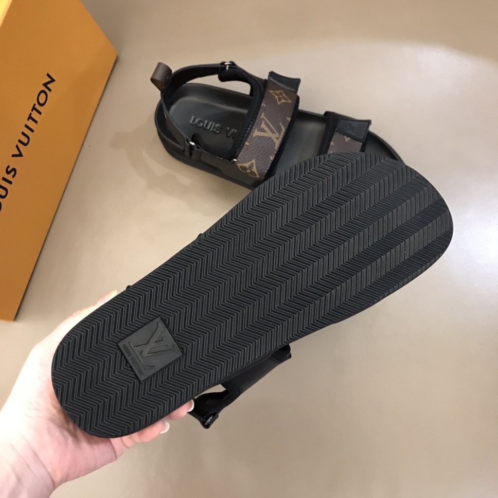 Xăng-đan nam da thật thời trang cao cấp Louis Vuitton LV phong cách trẻ trung, thời thượng