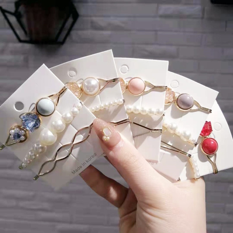 Kẹp Tóc Đính Ngọc Trai Phong Cách Hàn Quốc Xinh Xắn Cho Nữ