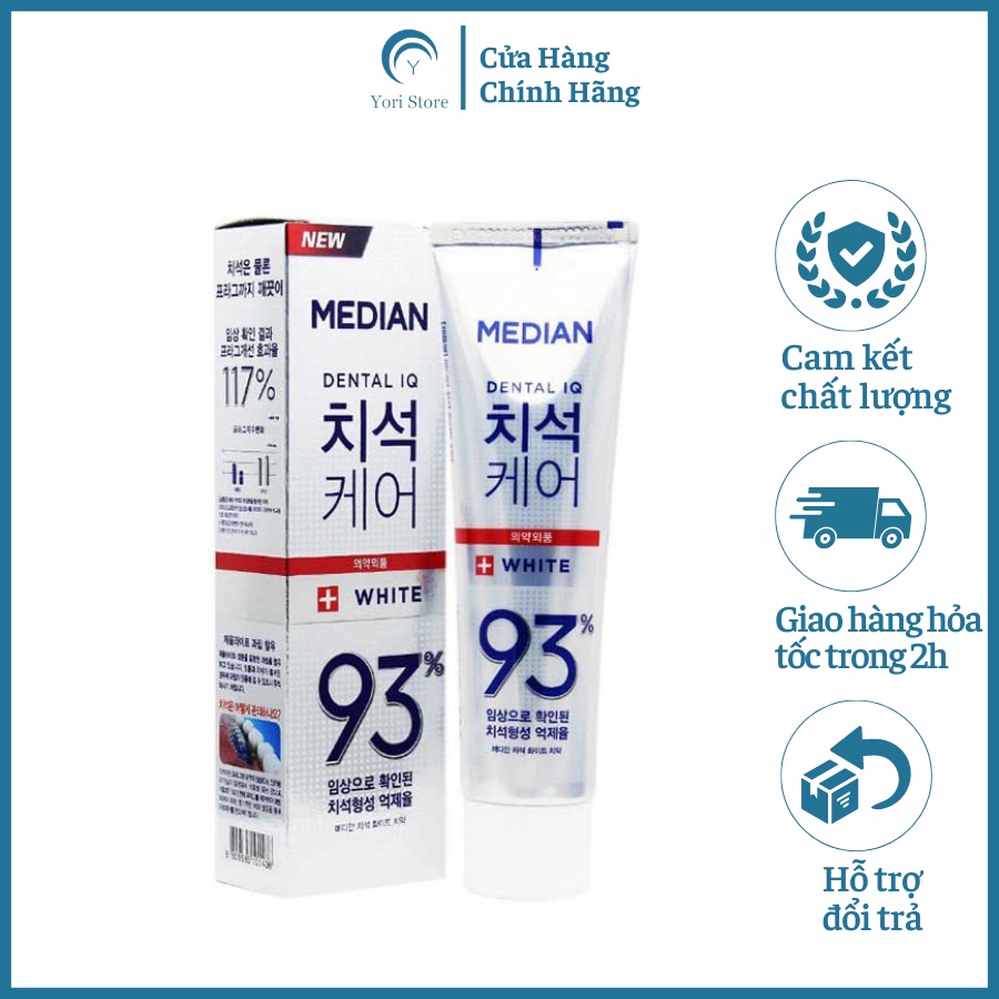 Kem đánh răng Median Dental IQ 93% Hàn Quốc Giúp Răng Trắng Sáng 120g