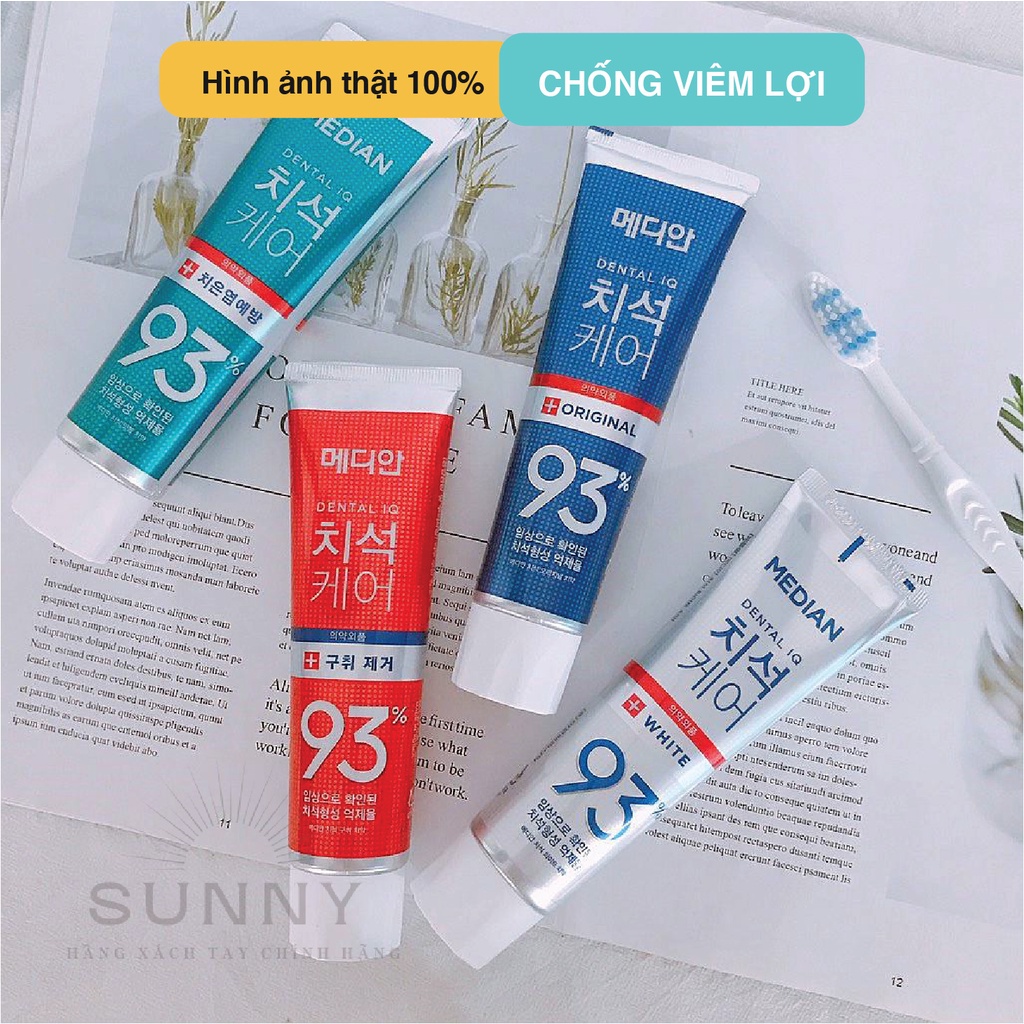Kem đánh răng Median Dental IQ 93% chính hãng Hàn Quốc giúp trắng răng, thơm miệng