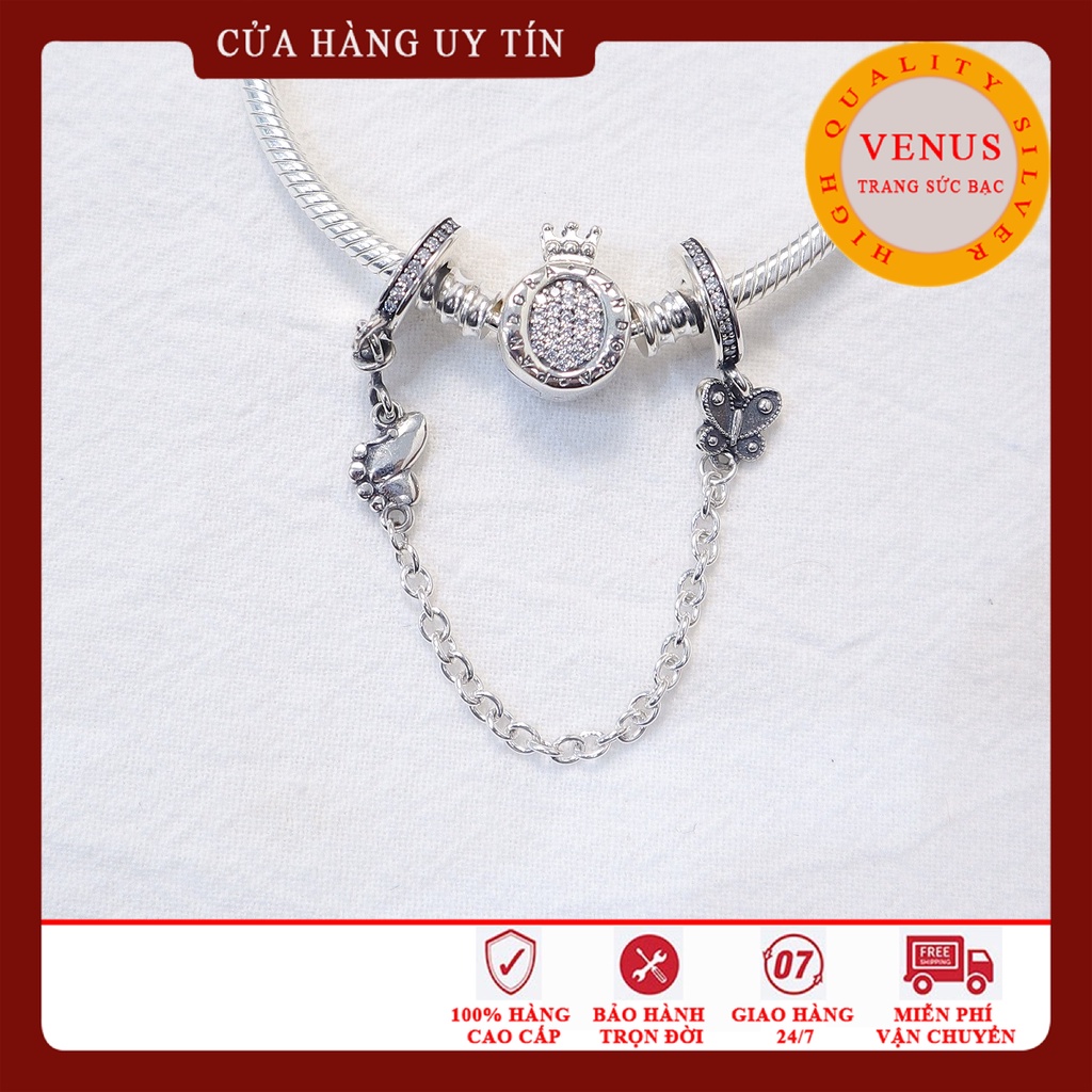 [Charm bạc 925 cao cấp] Charm xích an toàn Buterfly- Mã sản phẩm VENUSBTF