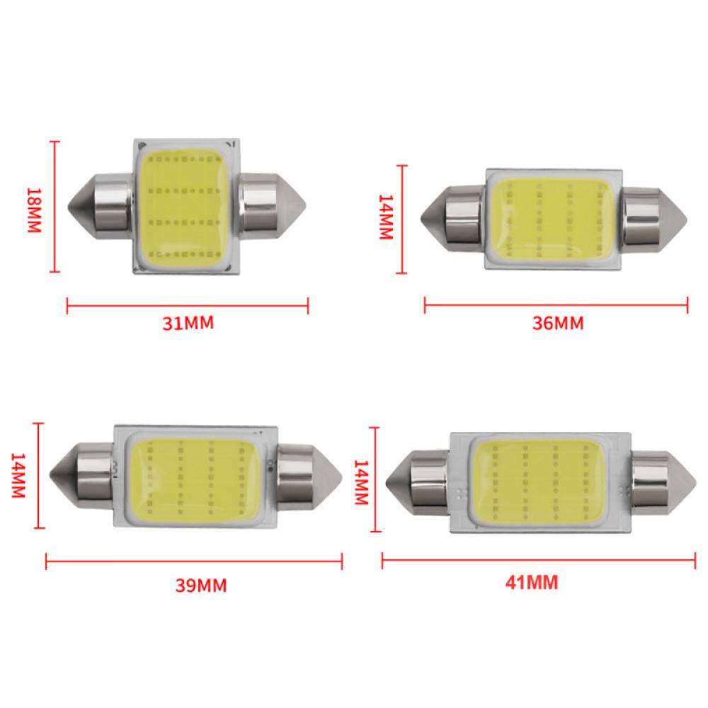 Set 10 Đèn LED COB C5W DC12V 31 / 36 / 39 / 41MM A6B5 Ánh Sáng Trắng Dành Cho Ô Tô