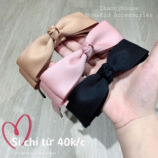 Bờm/ cài tóc nơ lụa Hàn dễ phối cho mẹ và bé[CHANNYHOUSE]
