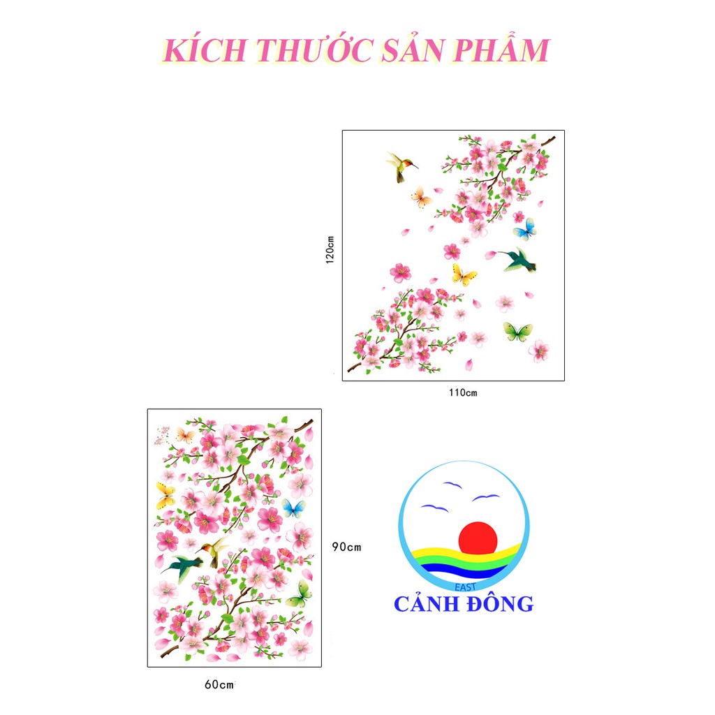 Giấy dán tường phong cảnh hoa anh đào căng tràn sức sống