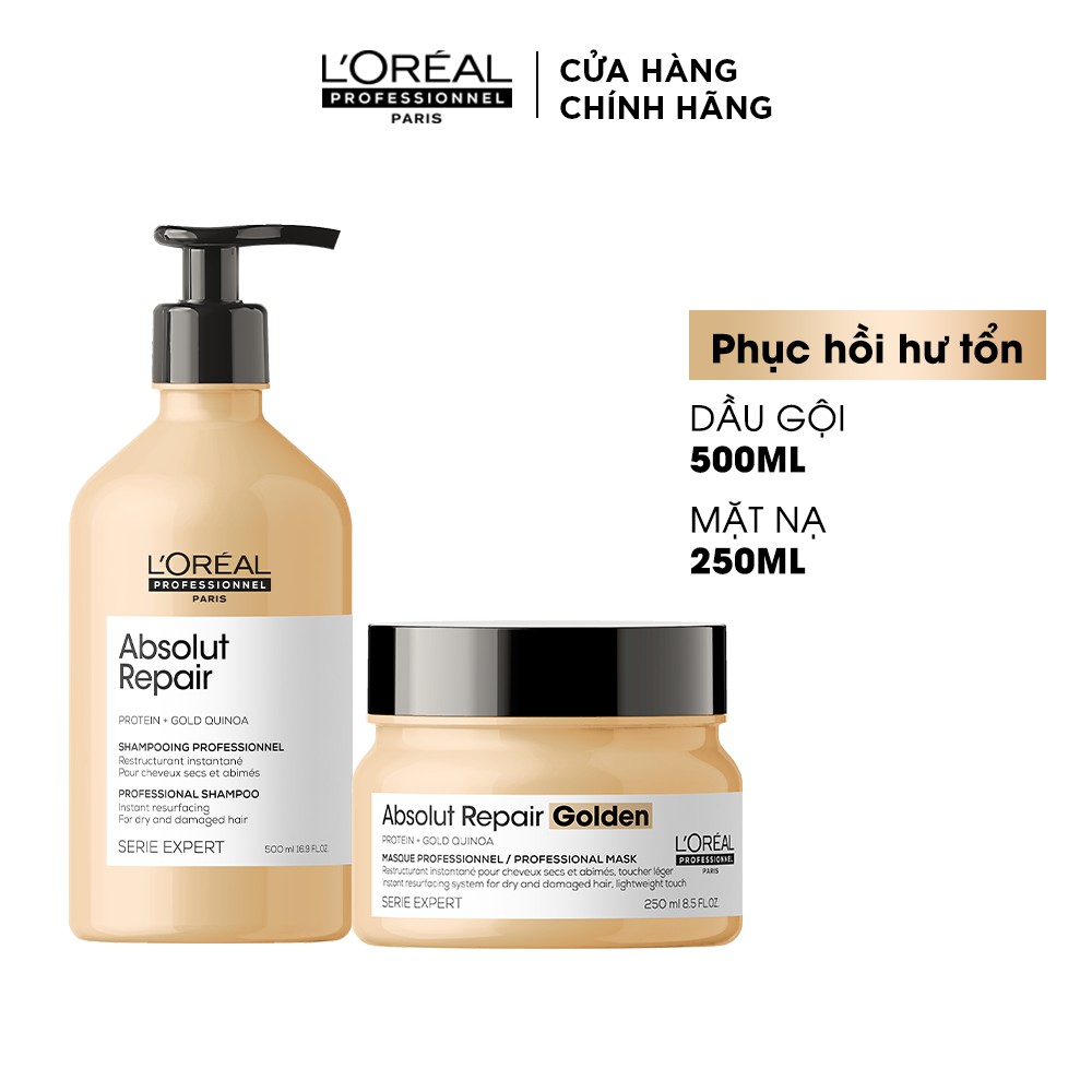 Combo gội và mặt nạ phục hồi hư tổn toàn diện Serie Expert Absolut Repair