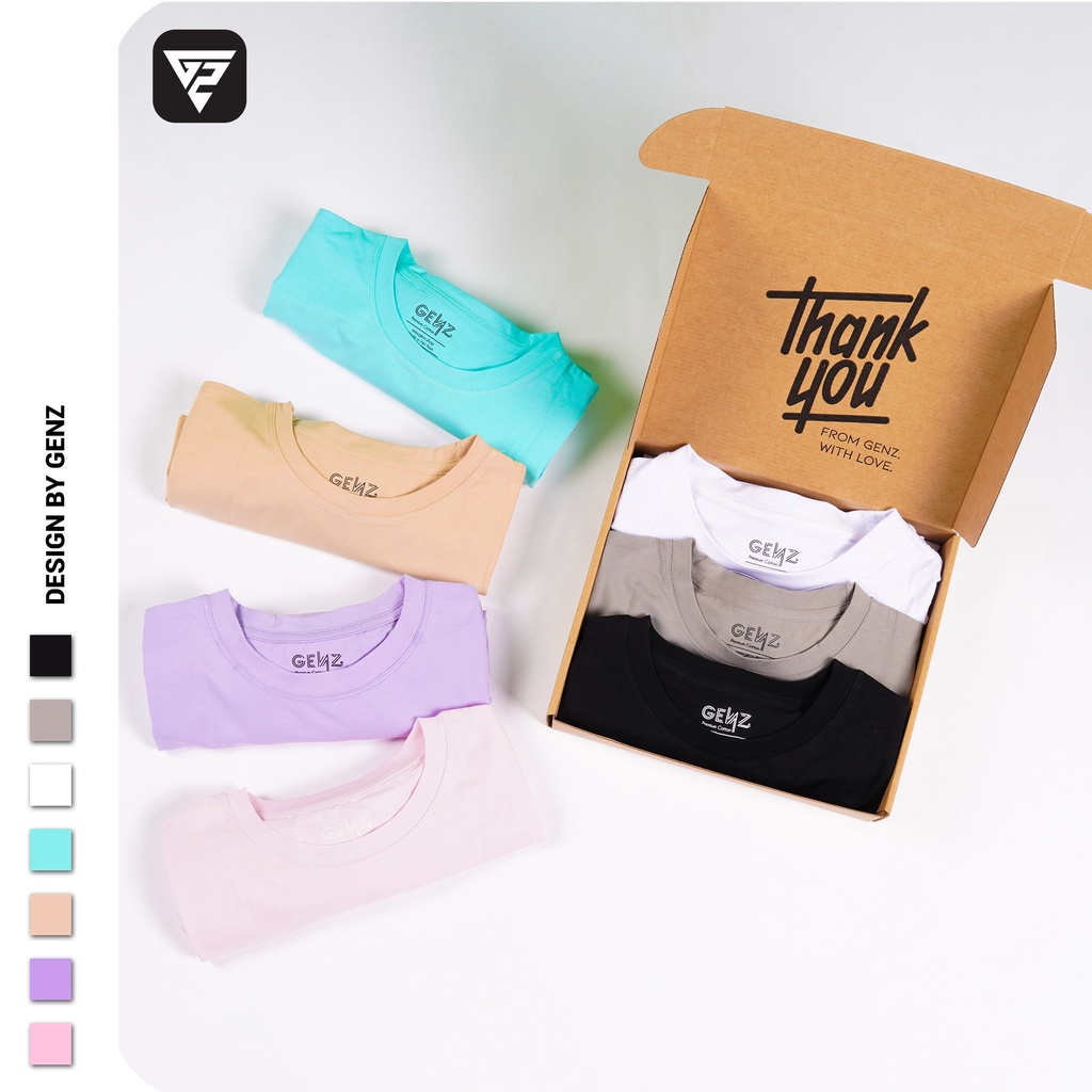 Áo thun trơn tay lỡ GENZ Premium Cotton phông Unisex form rộng oversize nhiều màu
