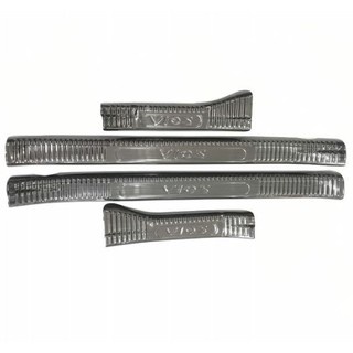Bộ ốp bậc chân trong + ngoài xe Toyota Vios 2019 - 2021, chất liệu inox