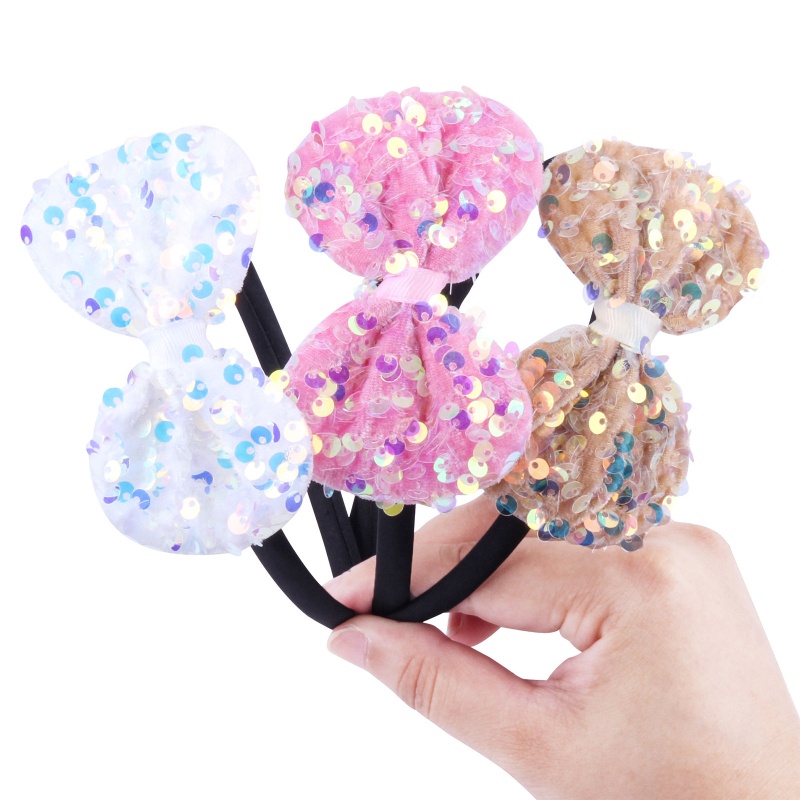 Flgo Băng Đô Cài Tóc Hình Nơ Đính Kim Sa Lấp Lánh Dễ Thương Trang Trí Tiệc Cưới