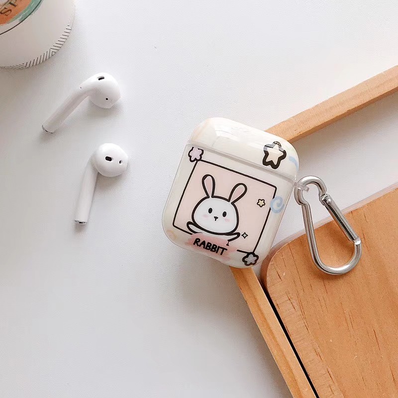 Ốp Bảo Vệ Hộp Đựng Tai Nghe Airpods 1 / 2 / Pro Hình Thỏ Xinh Xắn