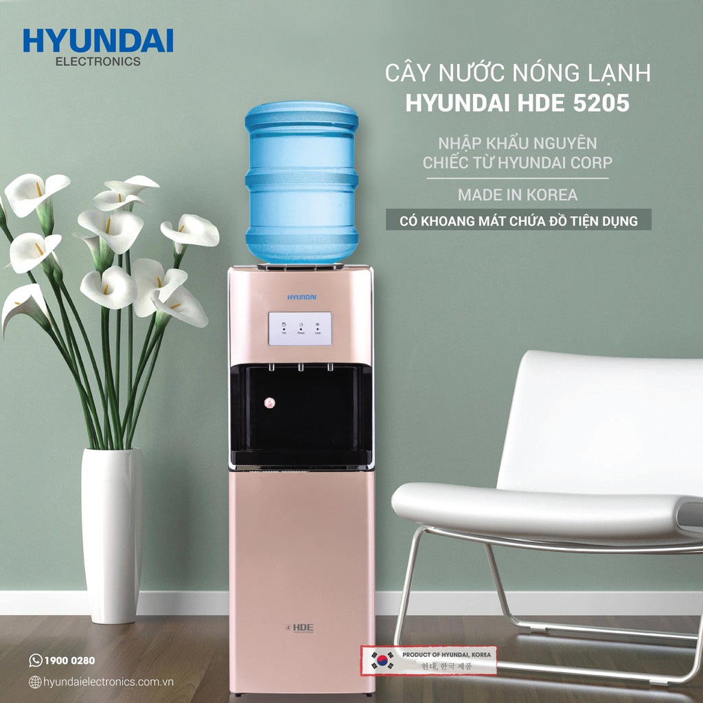 Cây nước nóng lạnh Hyundai HDE 5205- Dung Tích Làm Lạnh 5L.