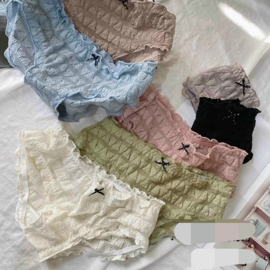 Quần Lót Nữ Ren Nhún Mềm Mịn Co Giản Sexy Min Underwear 120220